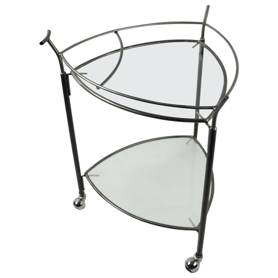 Triangular Guitar Pick Form Serving Bar Cart