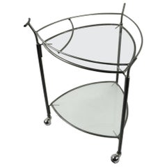 Retro Triangular Guitar Pick Form Serving Bar Cart