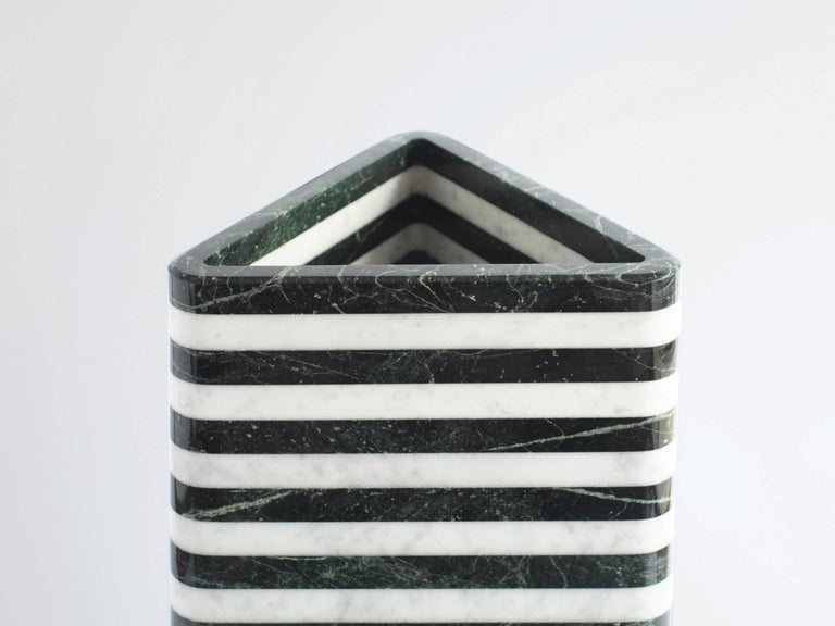 Triangular-Hexagonal Stacked Stone Vessel in Marble by Fort Standard 3