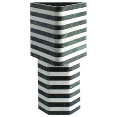 Triangular-Hexagonal Stacked Stone Vessel in Marble by Fort Standard, in Stock