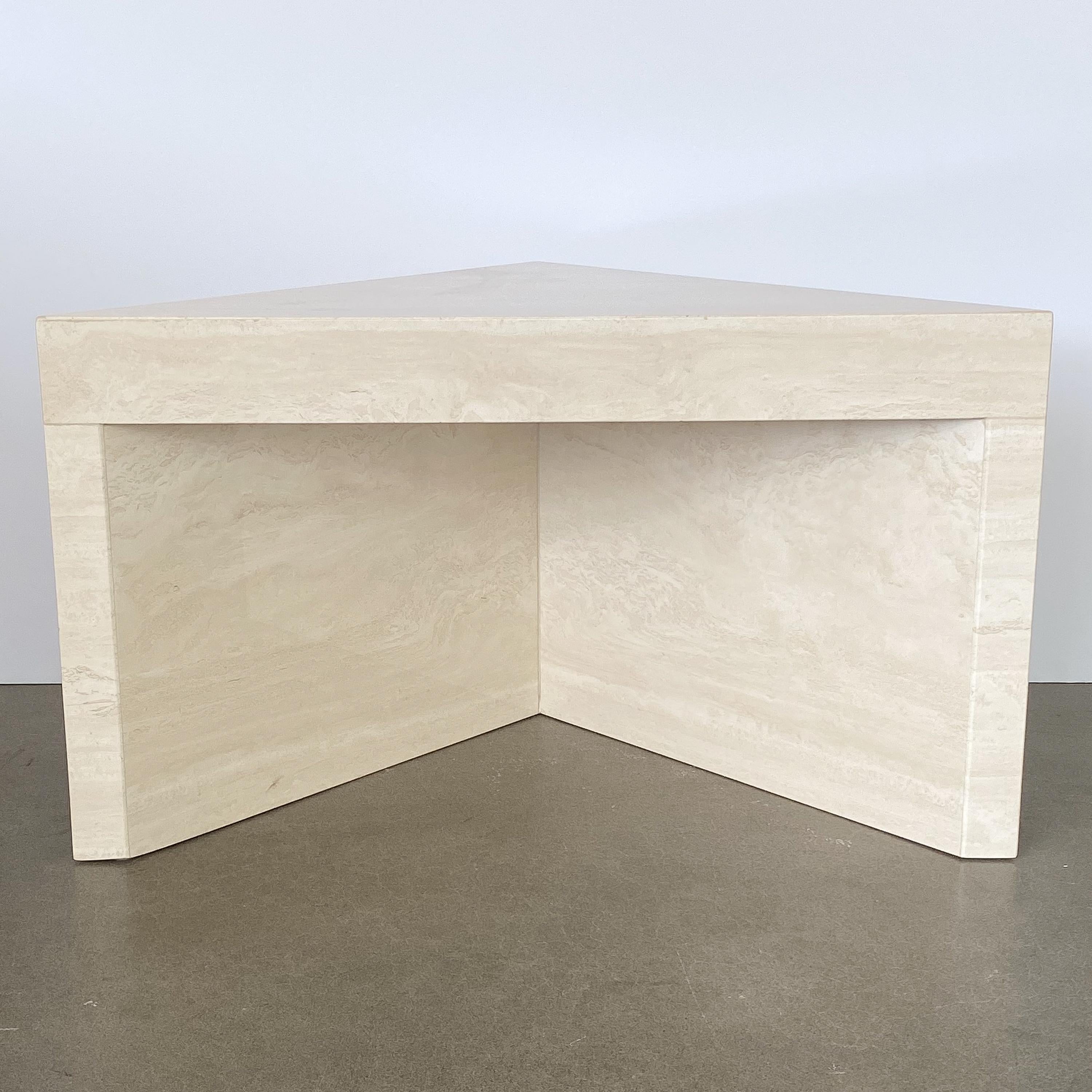 stone triangle end table