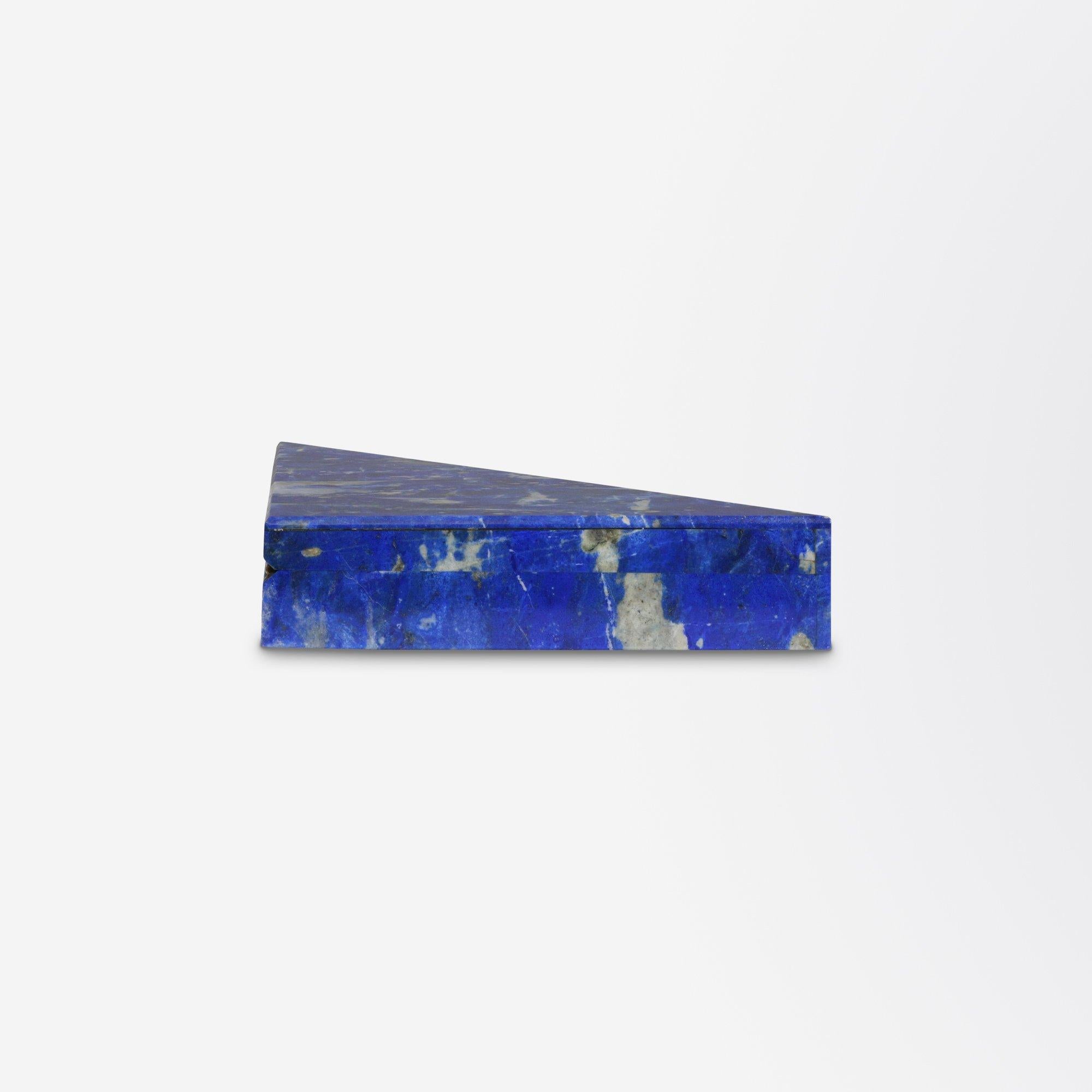 Modernist Triangular Lapis Lazuli Specimen Box from Florence
