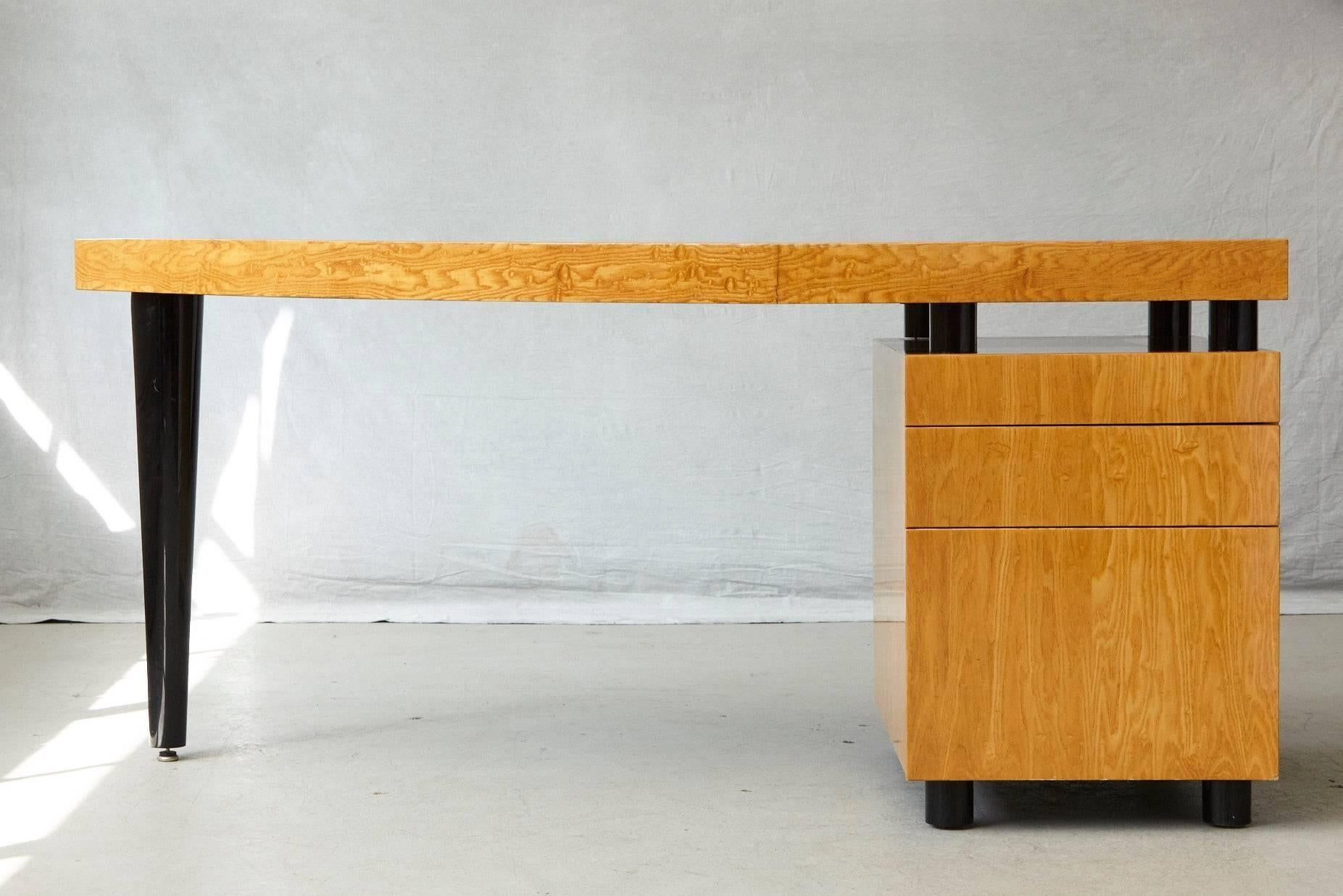 Post-Modern Triangular Memphis Style Inspired Lacquered 'Boca Desk' by Leon Rosen for Pace For Sale
