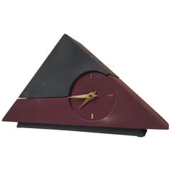 Triangular Modernist Table / Desk Clock by Junghans, Germany, 1970s
