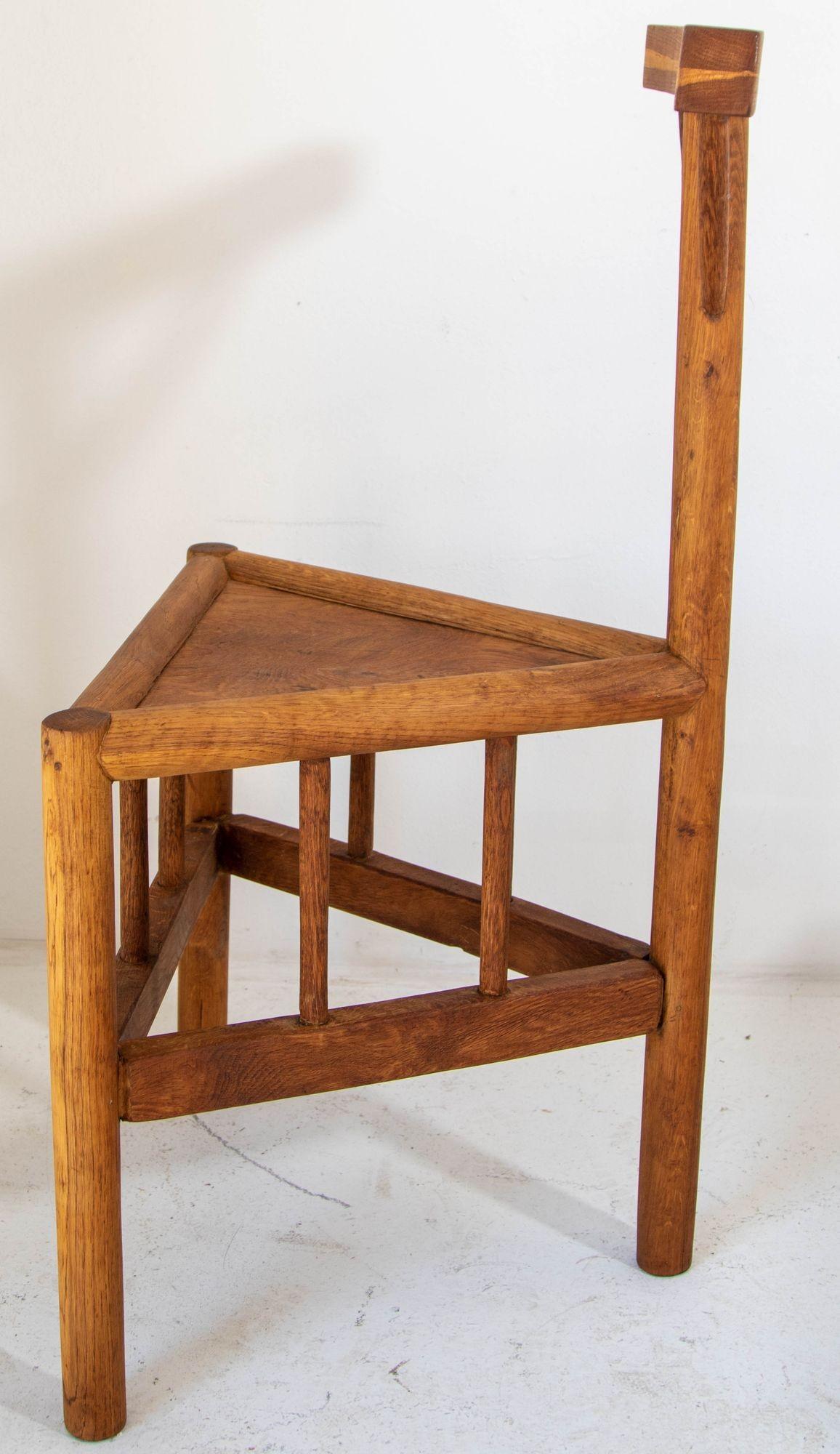 Swedish Monk Chair and Triangular Side Table Sweden 1960's For Sale 8
