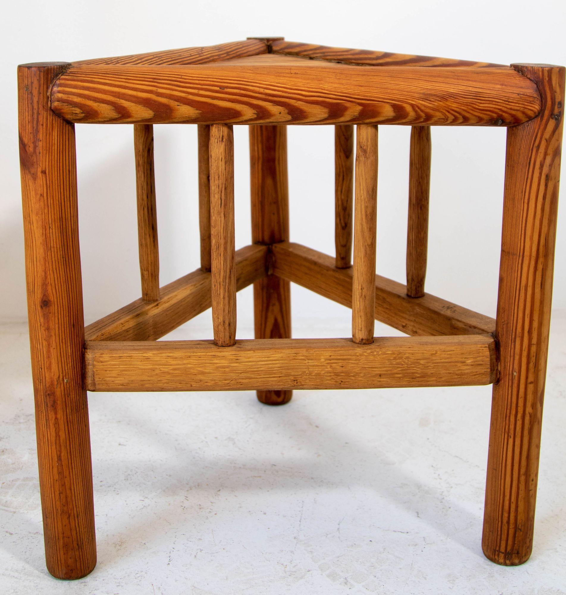 Swedish Monk Chair and Triangular Side Table Sweden 1960's For Sale 10