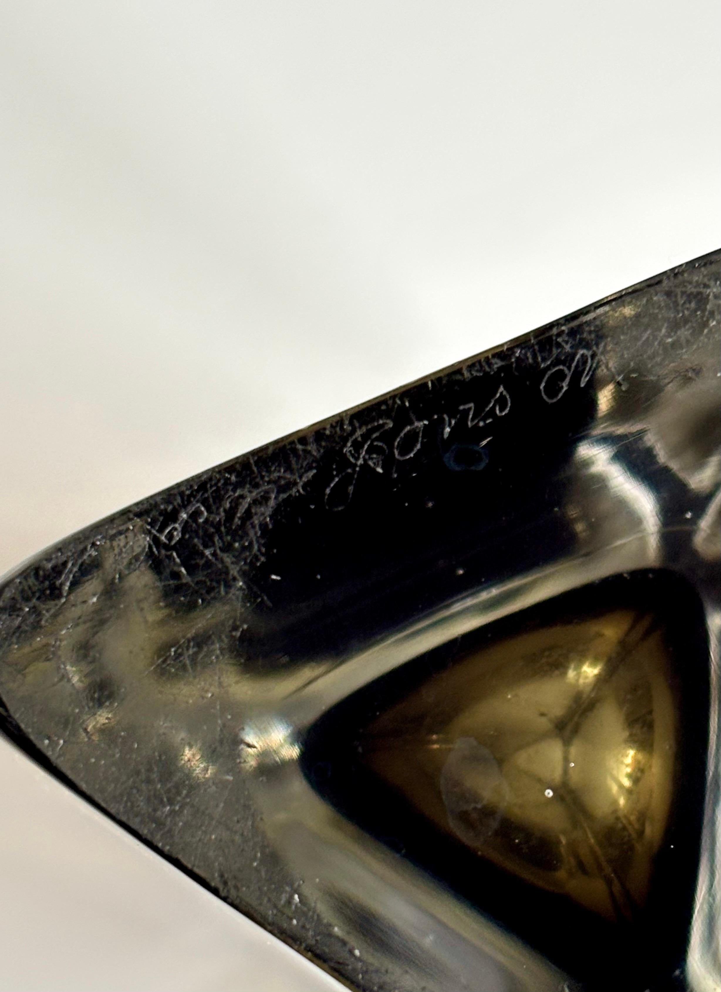 XX secolo Vaso triangolare Orrefors Sommerso di Nils Landberg, anni '50 in vendita