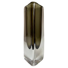 Triangular Orrefors Sommerso Vase by Nils Landberg, 1950s