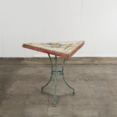 Triangular Outdoor Iron Side Table, 1950s