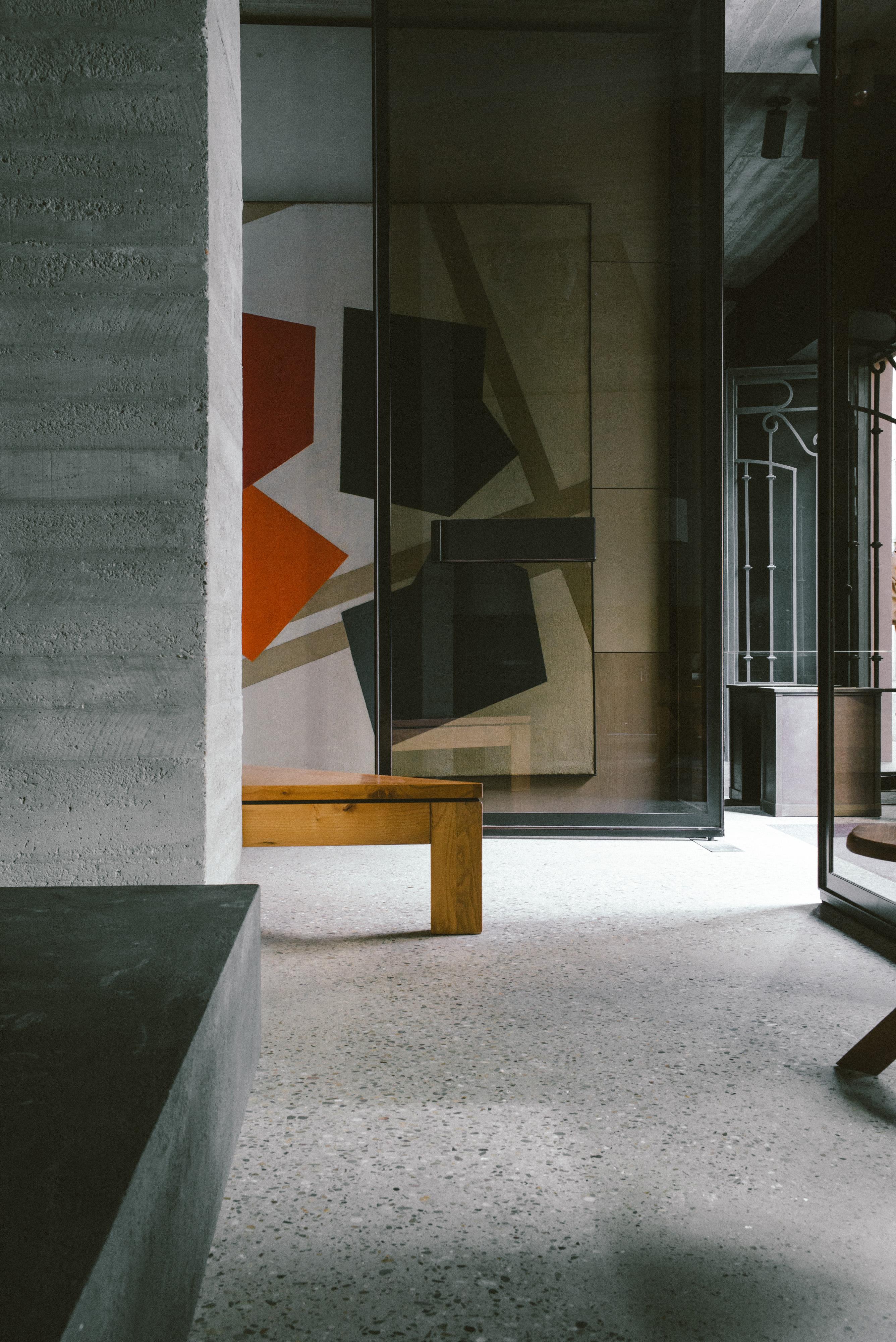 Triangular Postmodern Coffee Table in French Elm 5