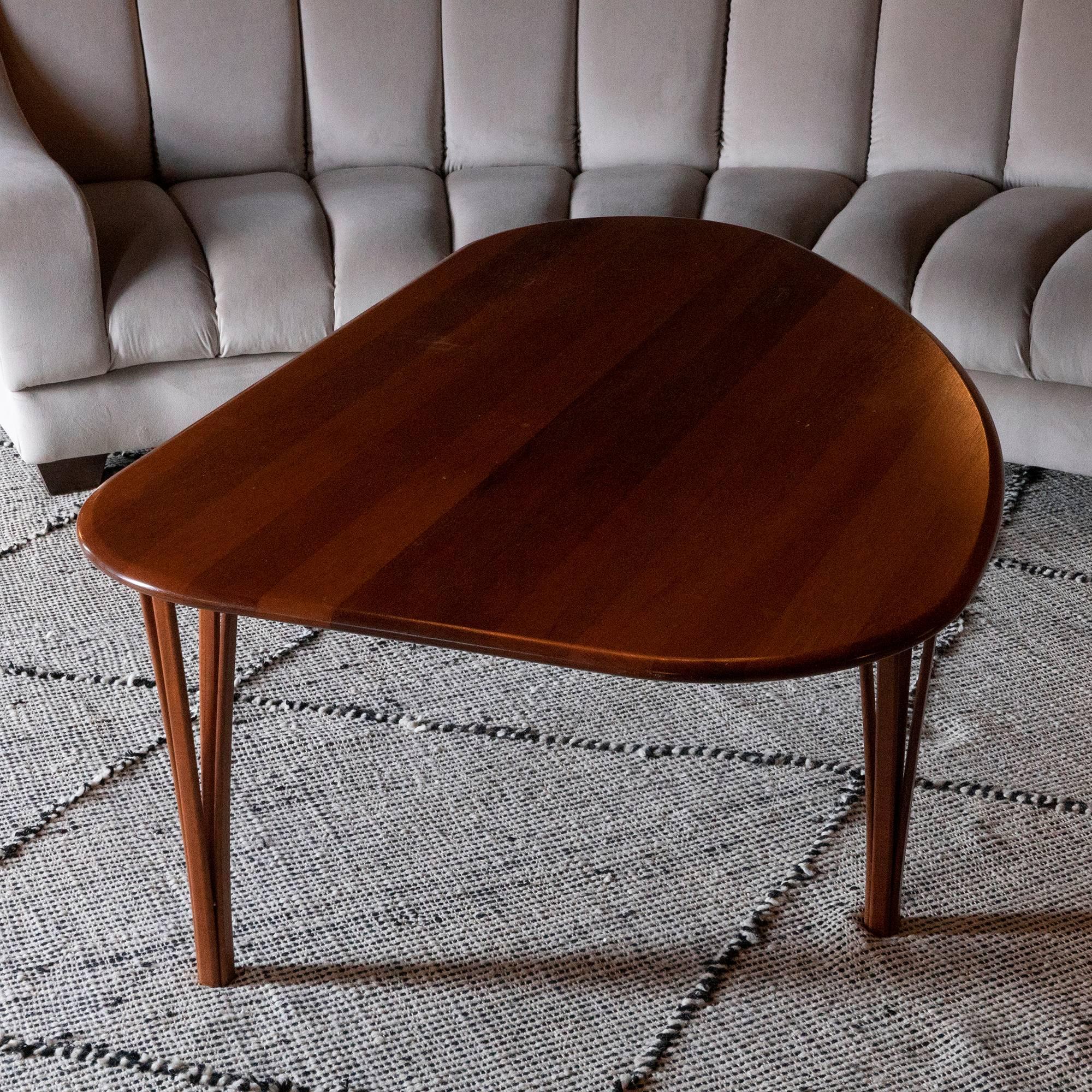 Danish Triangular Shape Teak Coffee Table by Severin Hansen, Denmark, circa 1950