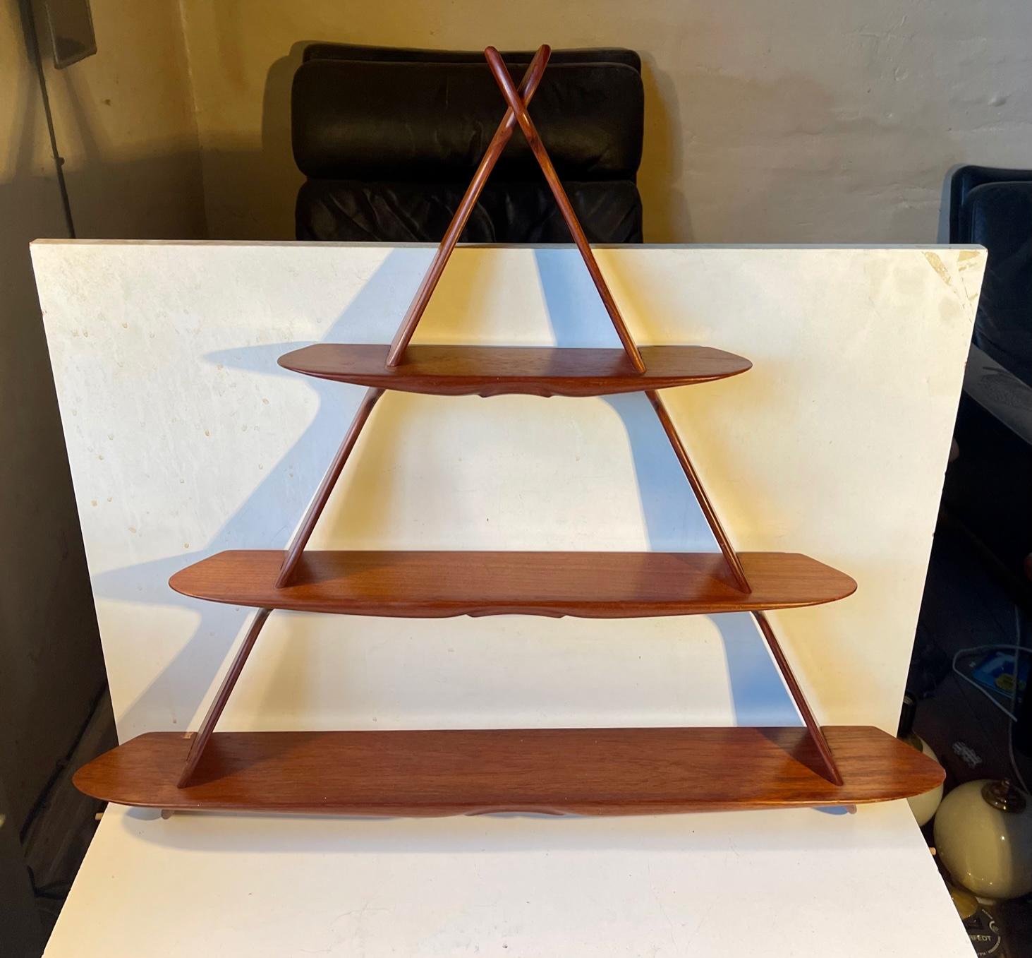 Mid-Century Modern Triangular Shelving Unit - Spice Rack in Teak by Peder Moos & Apprentice, 1950s