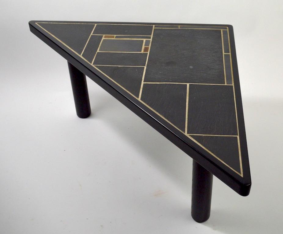 Triangular Slate Top Table Made in Denmark by Sallingboe Jelling 2