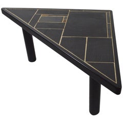 Triangular Slate Top Table Made in Denmark by Sallingboe Jelling