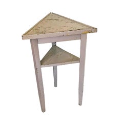 Triangular Stand or Side Table in Muted Lilac Paint