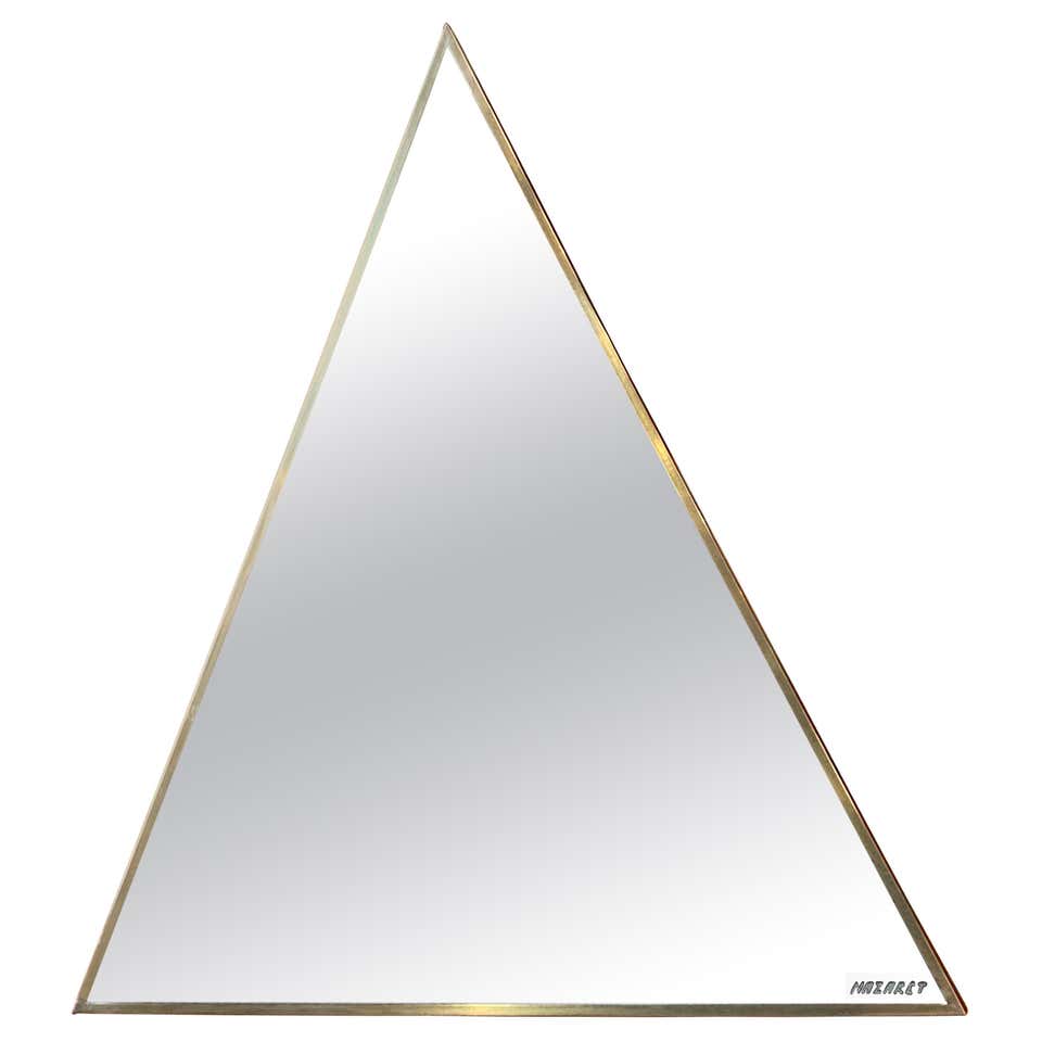 Triangular Steel Framed Mirror by Romeo Rega, Nazaret, Italy, 1970s at ...