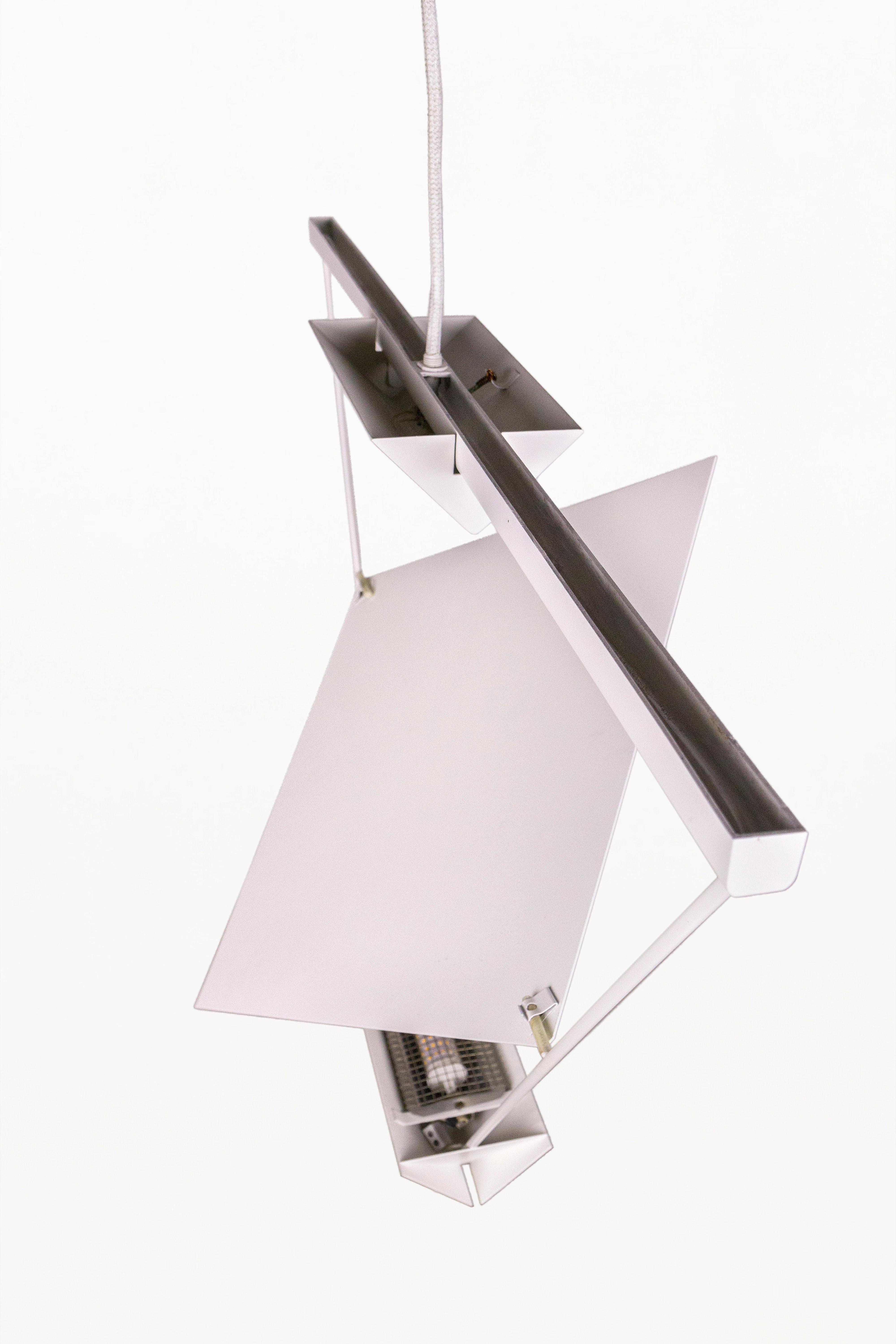 Triangular Suspension Pendant by Mario Botta for Artemide, Circo 1980's, Italy In condizioni buone in vendita a Girona, Spain