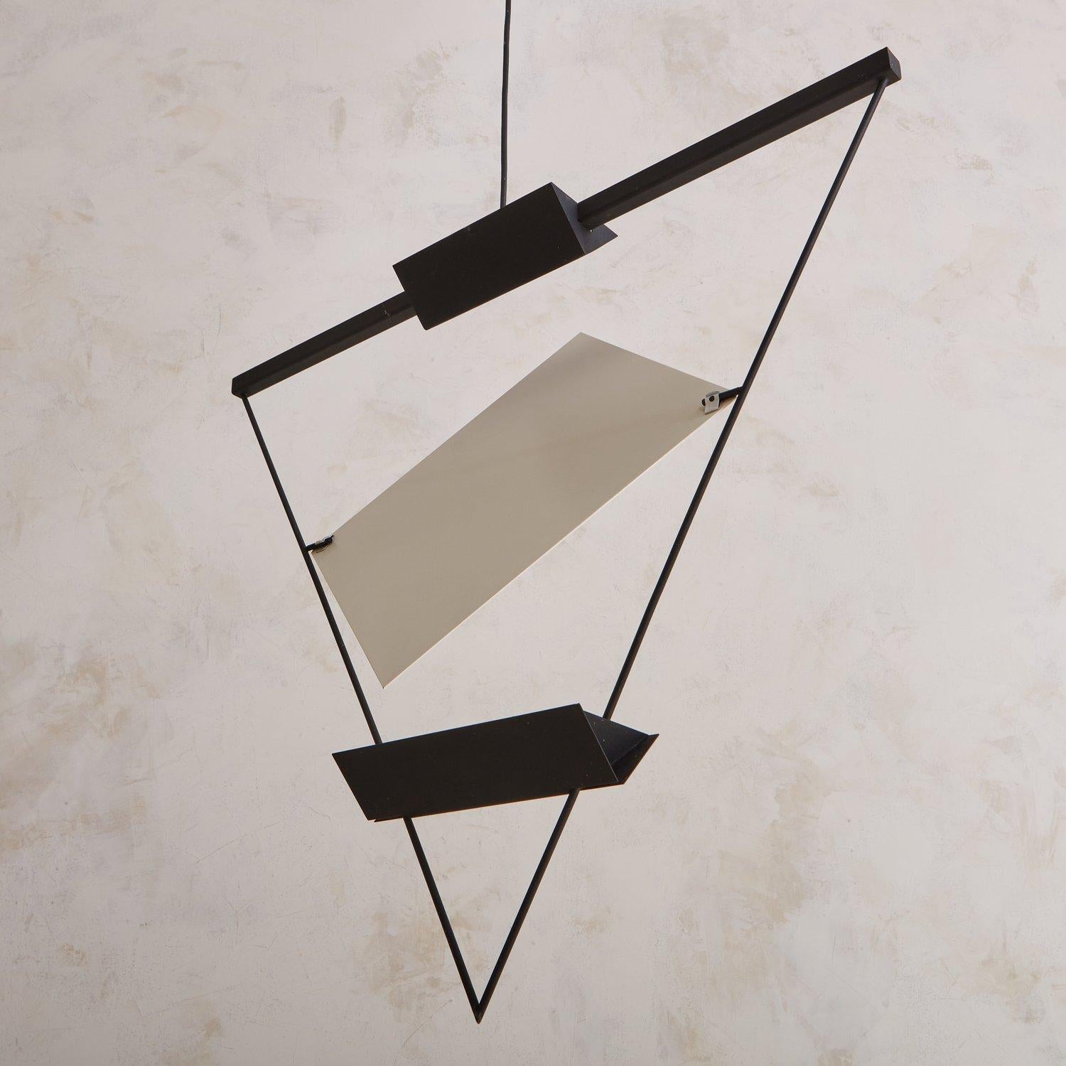 Triangular Suspension Pendant by Mario Botta for Artemide, Italy 1980s For Sale 4