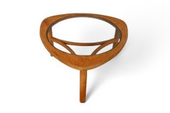 Dreieckiger Couchtisch aus Teakholz + Glas von Nathan