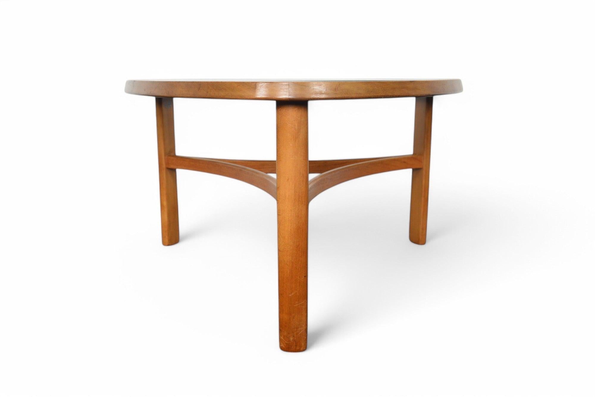 Mid-Century Modern Triangular Teak + Glass Coffee by Nathan For Sale