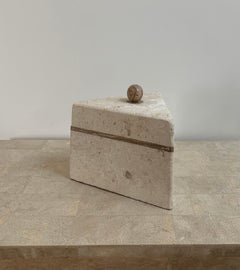 Triangular Travertine Jewelry Box by Maitland-Smith, 1970s