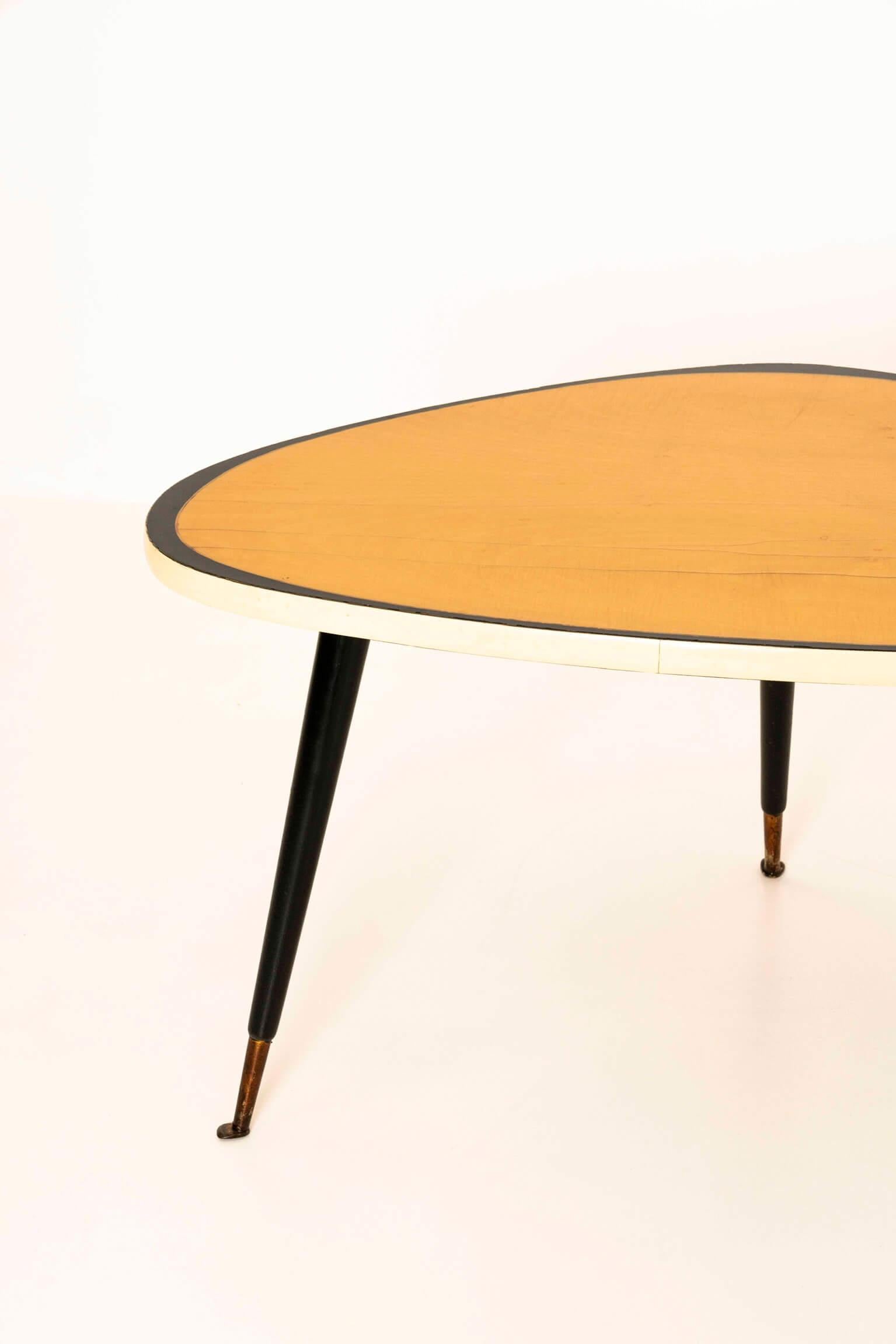 Mid-Century Modern Triangular Vintage Coffee Table, Germany 1950s For Sale