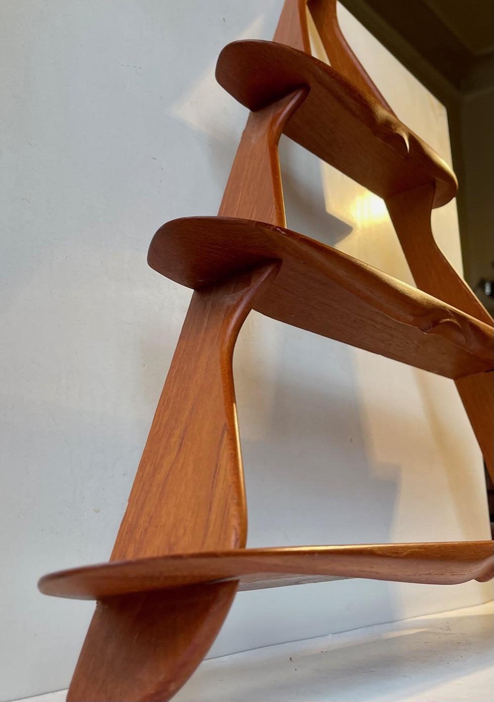 Triangular Wall Unit in Teak by Peder Moos and/or Apprentice of, 1950s 1