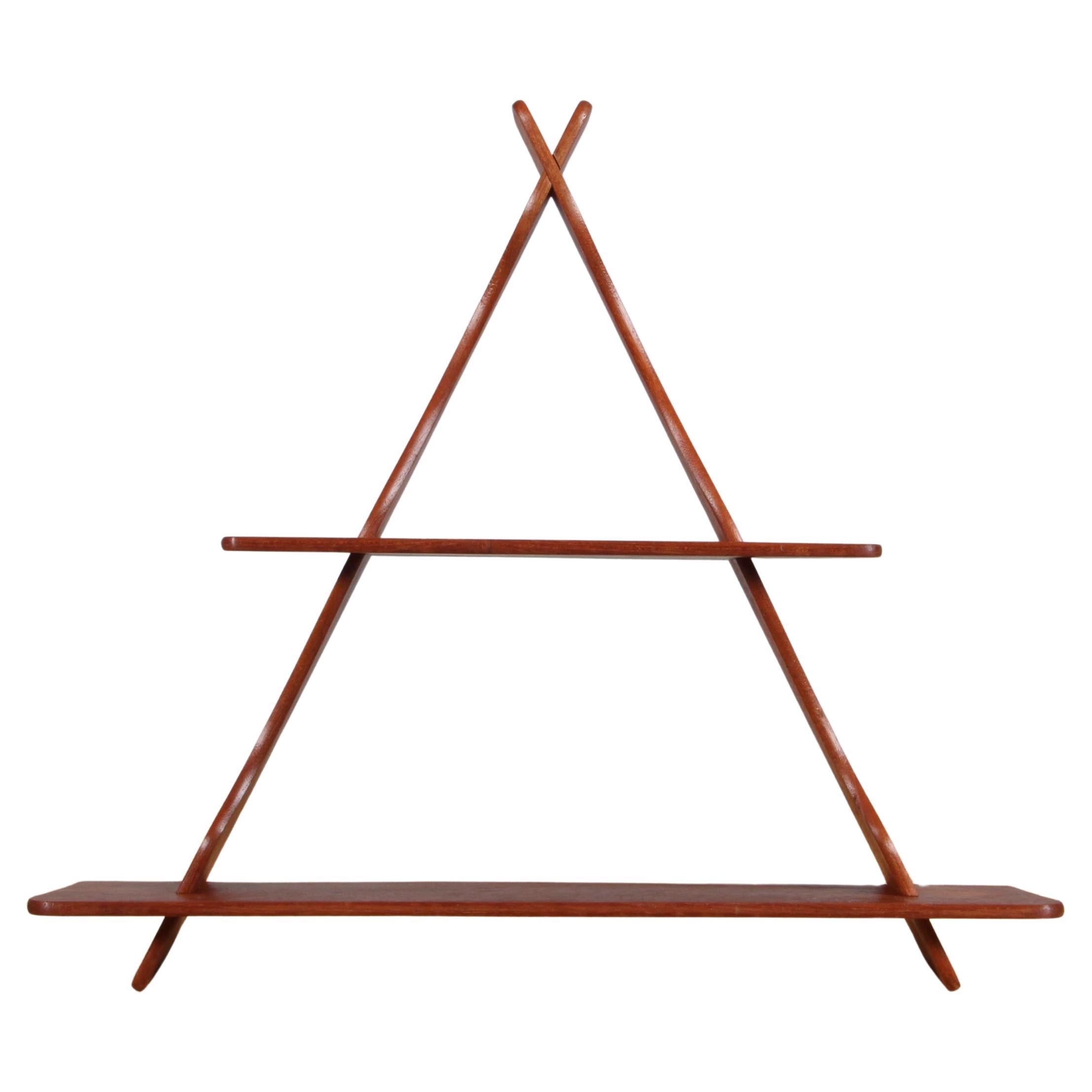Triangular Wall Unit in Teak by Peder Moos and/or Apprentice of, 1950s