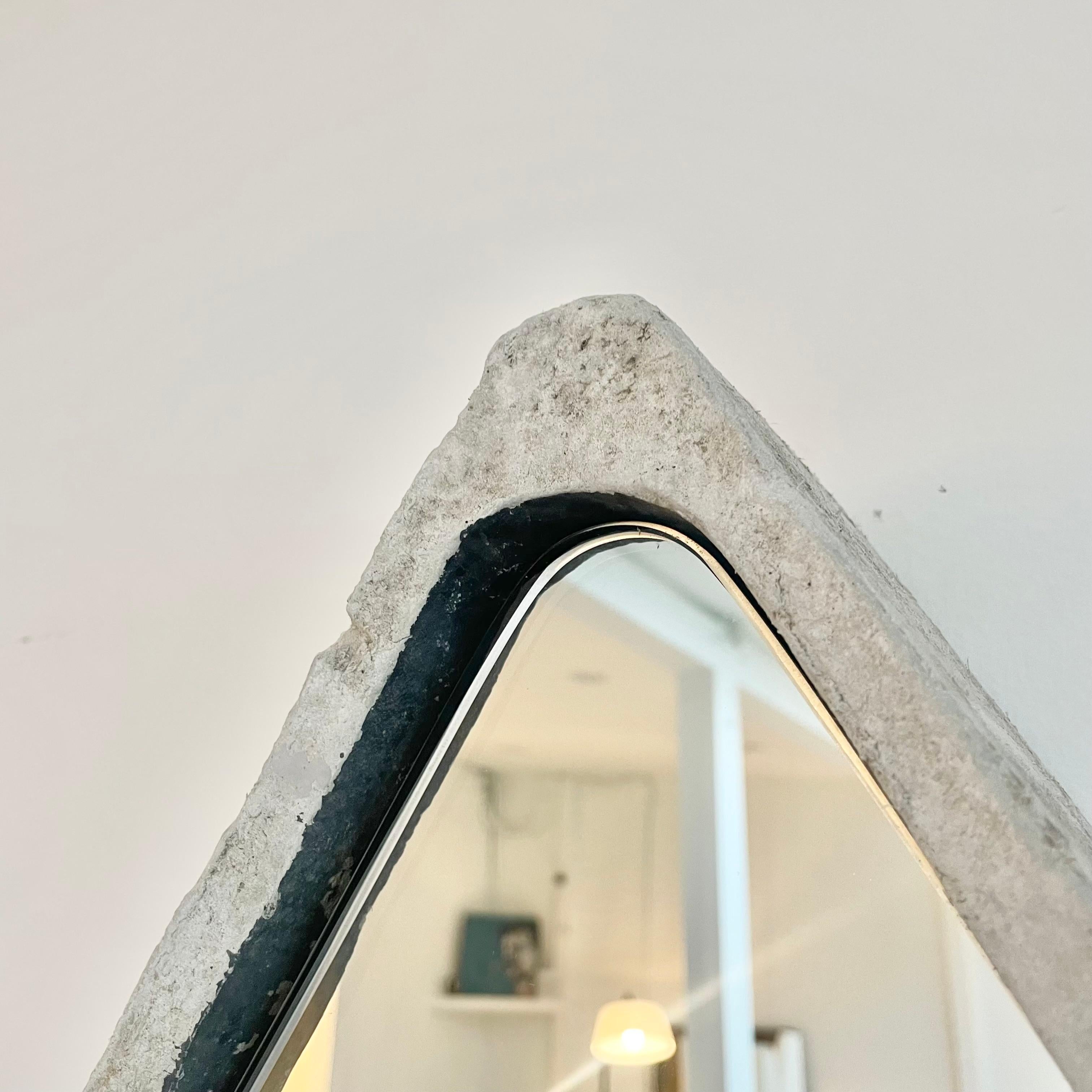 Triangular Willy Guhl Concrete Mirror, 1960s Switzerland 7