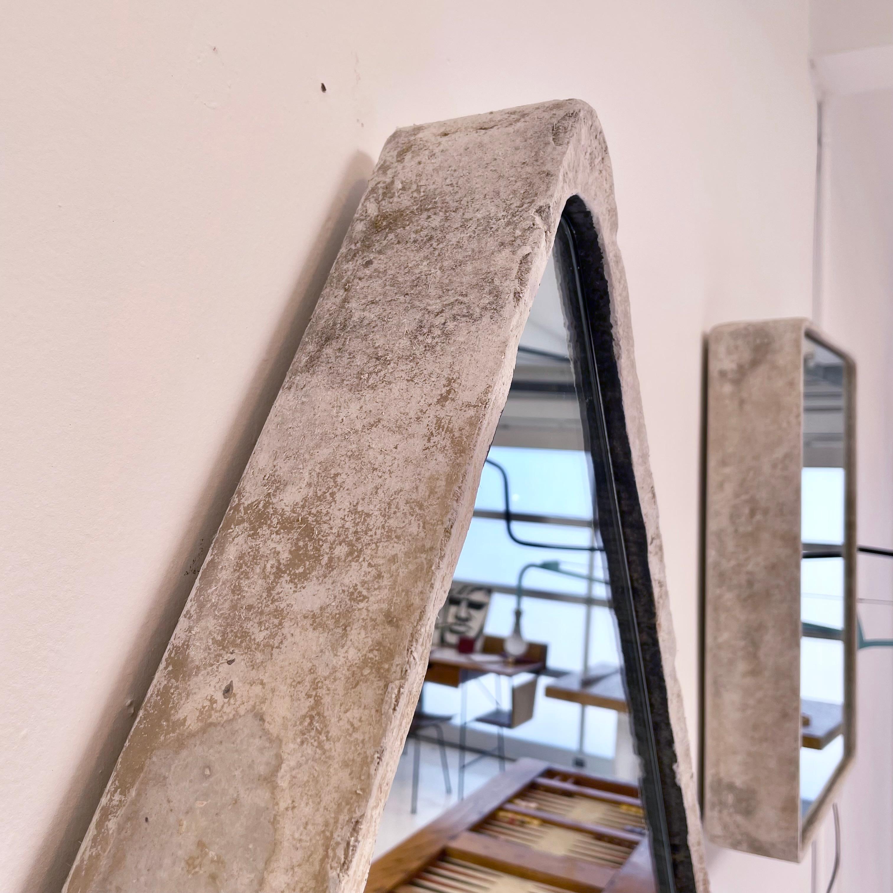 Triangular Willy Guhl Concrete Mirror, 1960s Switzerland 2