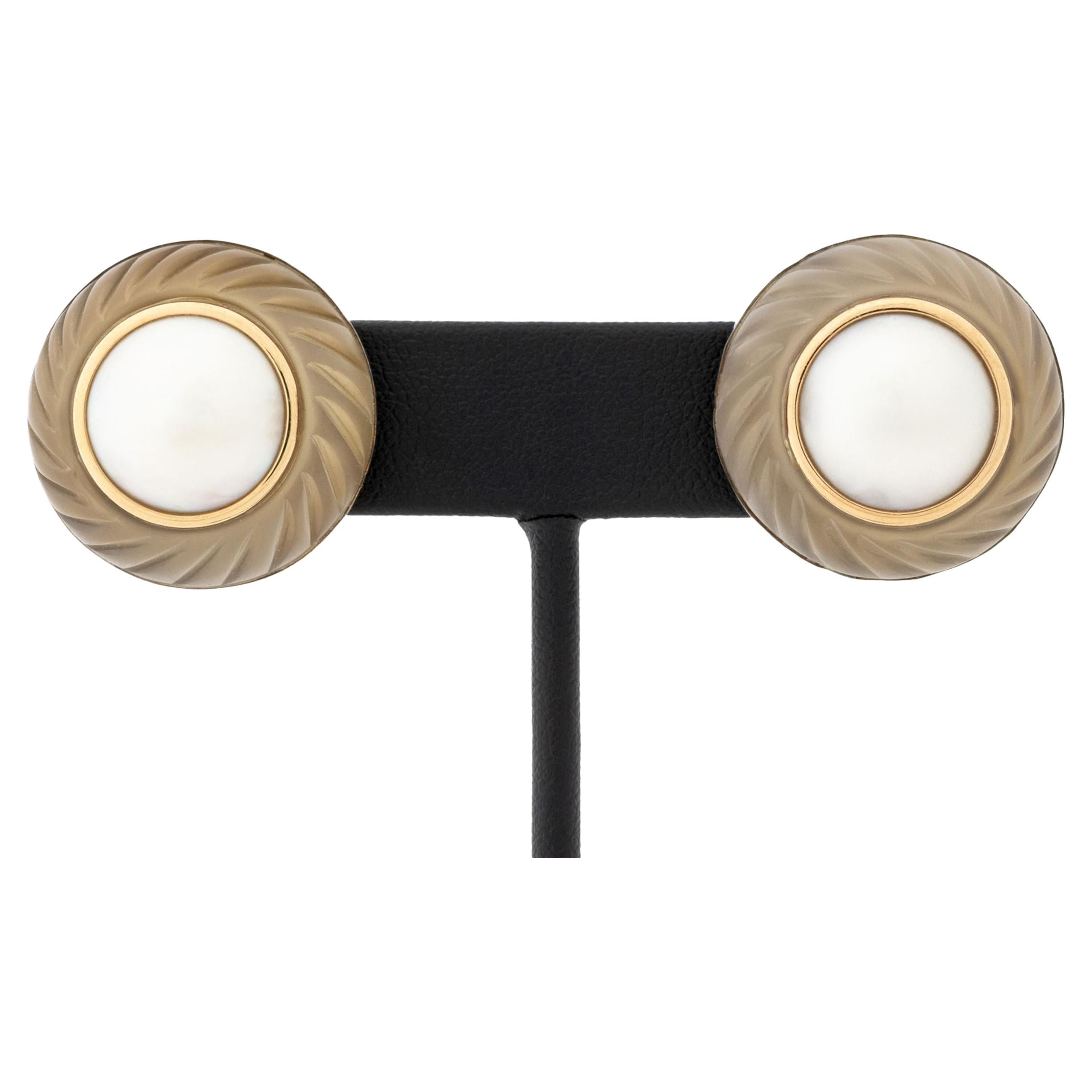 Orecchini Trianon 14K Mabe con perle e cristalli di quarzo