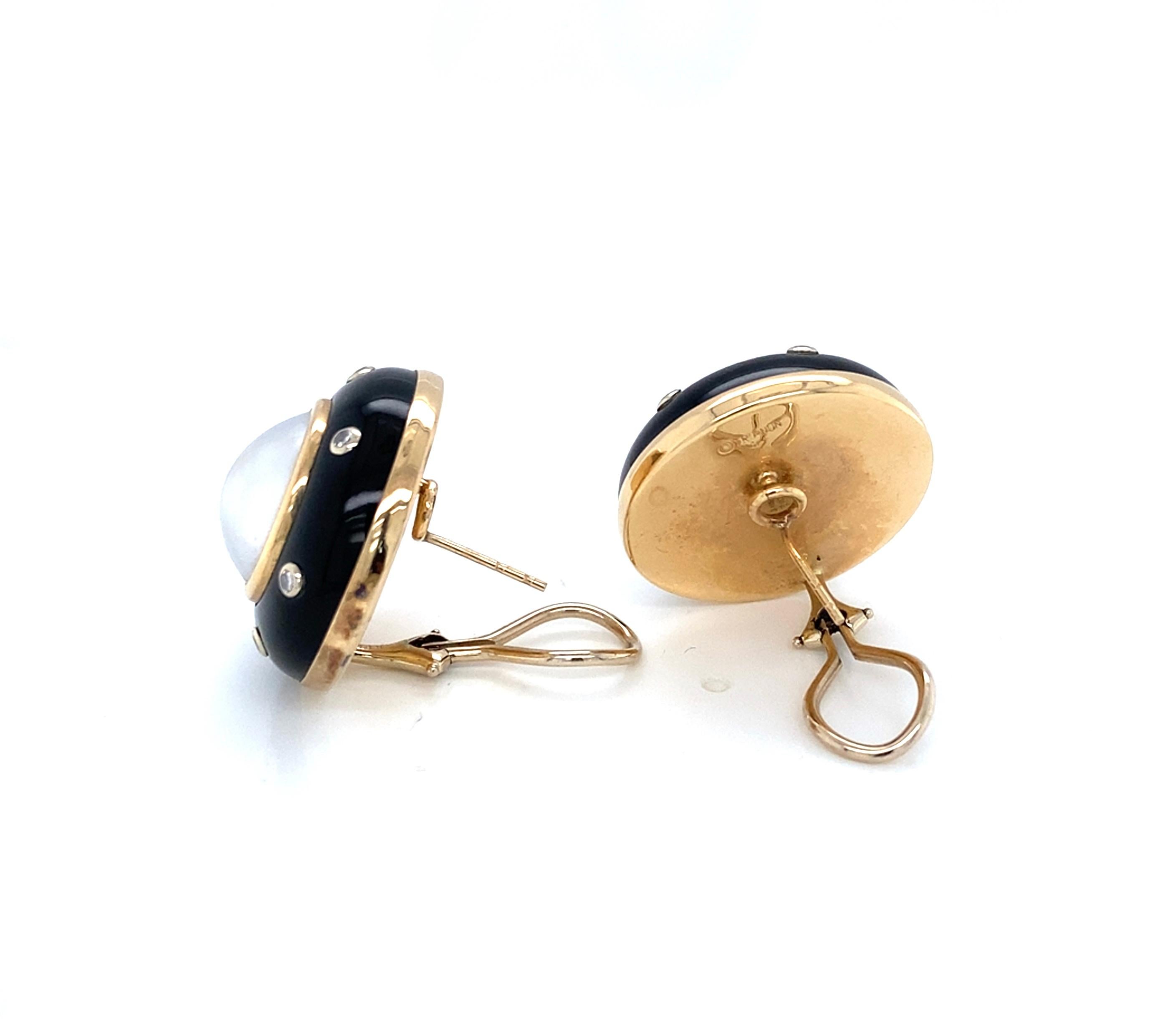 Trianon 1980 Or jaune 14K Perles de Mabe, Onyx et Diamants en vente 6