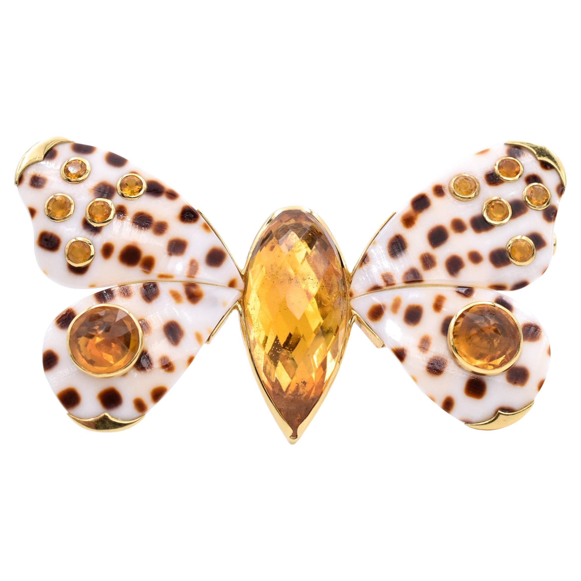 Trianon Butterfly brooch Gold & Citrine