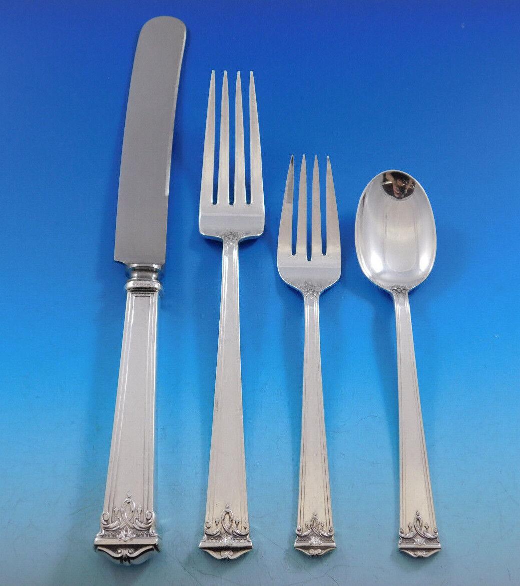 Trianon by International Sterling Silver Flatware Set 12 Service 138 Pcs Dinner In Excellent Condition For Sale In Big Bend, WI