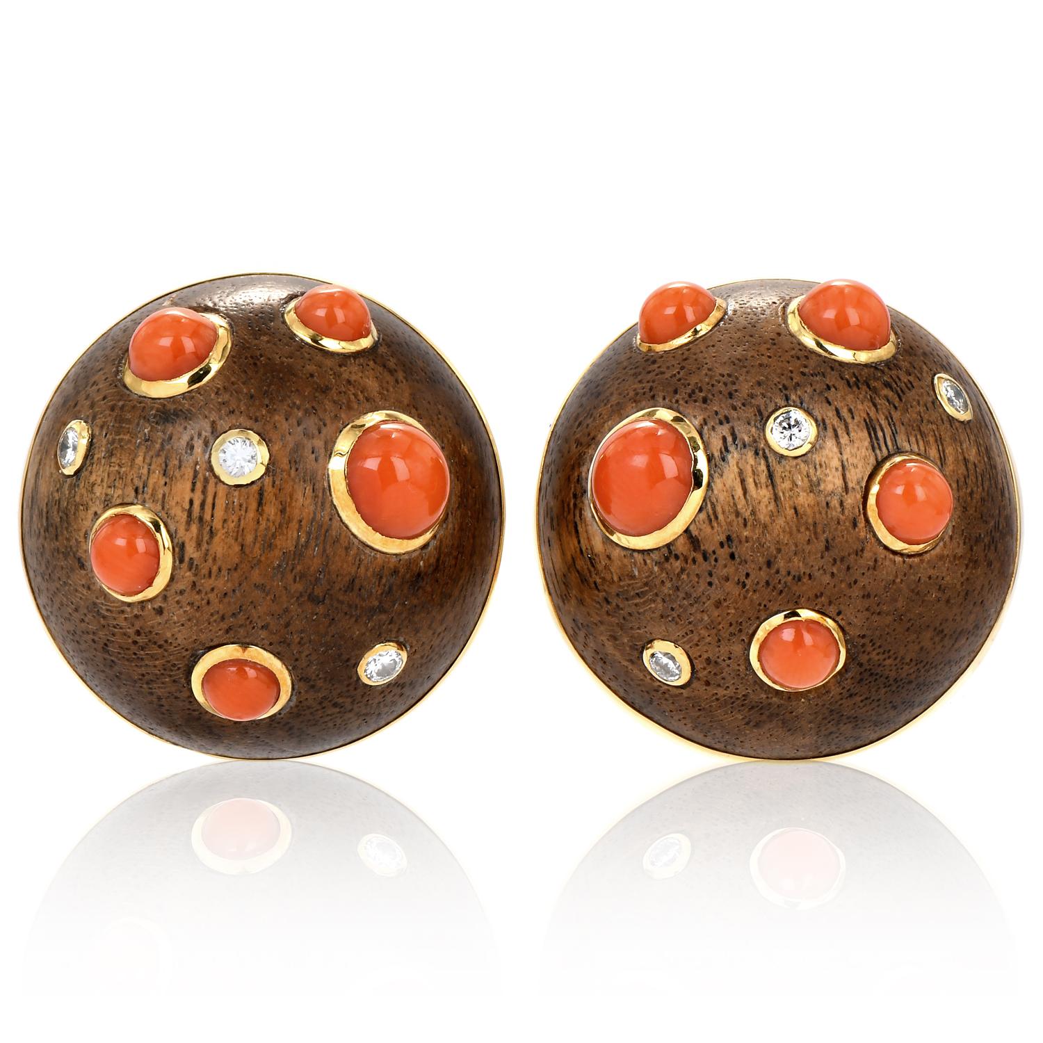 wooden ball earrings