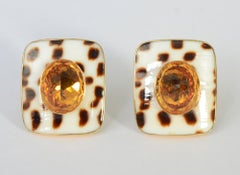 Trianon Citrine and Shell Earrings
