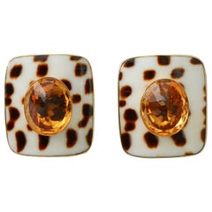 Trianon Citrine and Shell Earrings