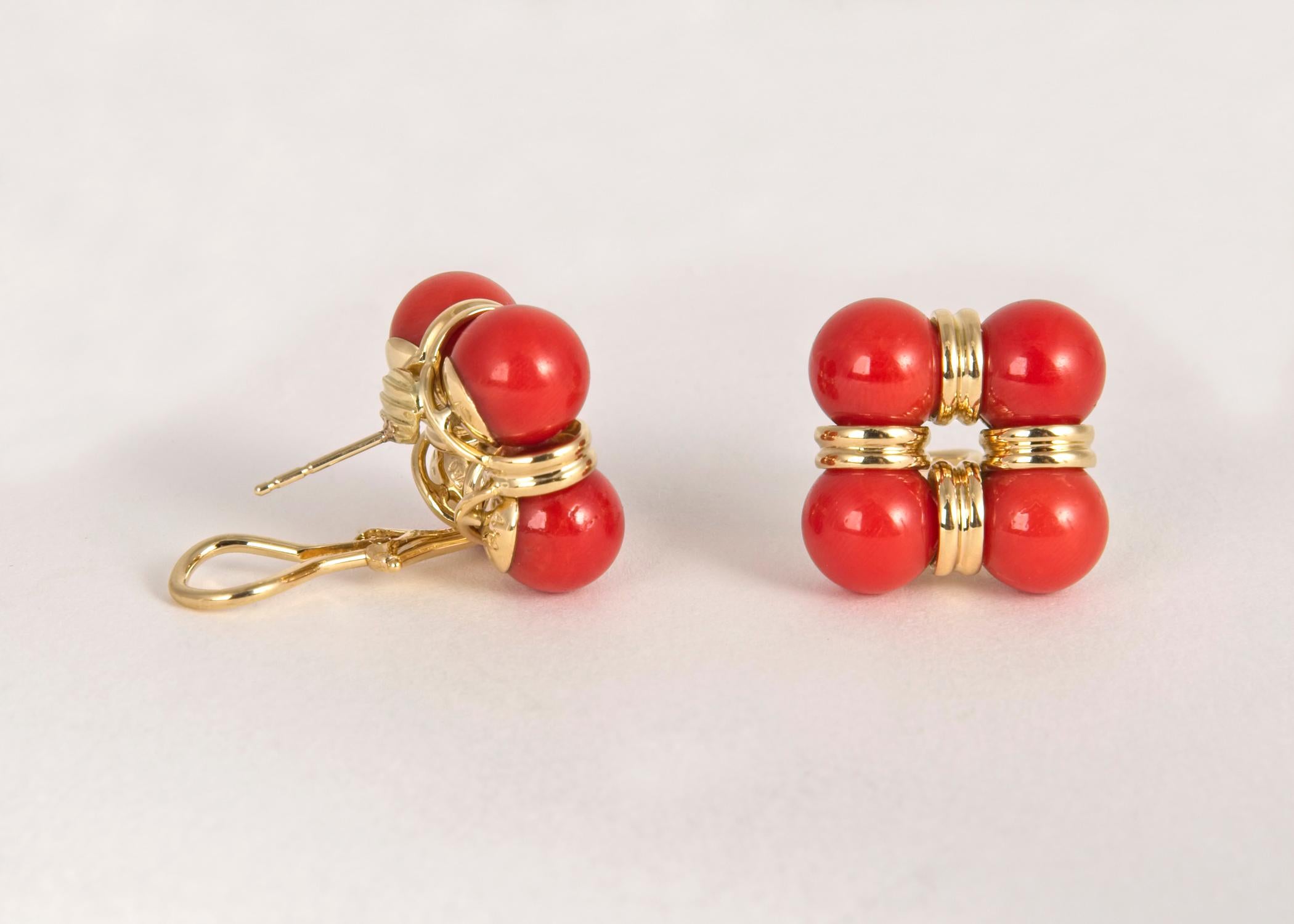 coral gold earrings india
