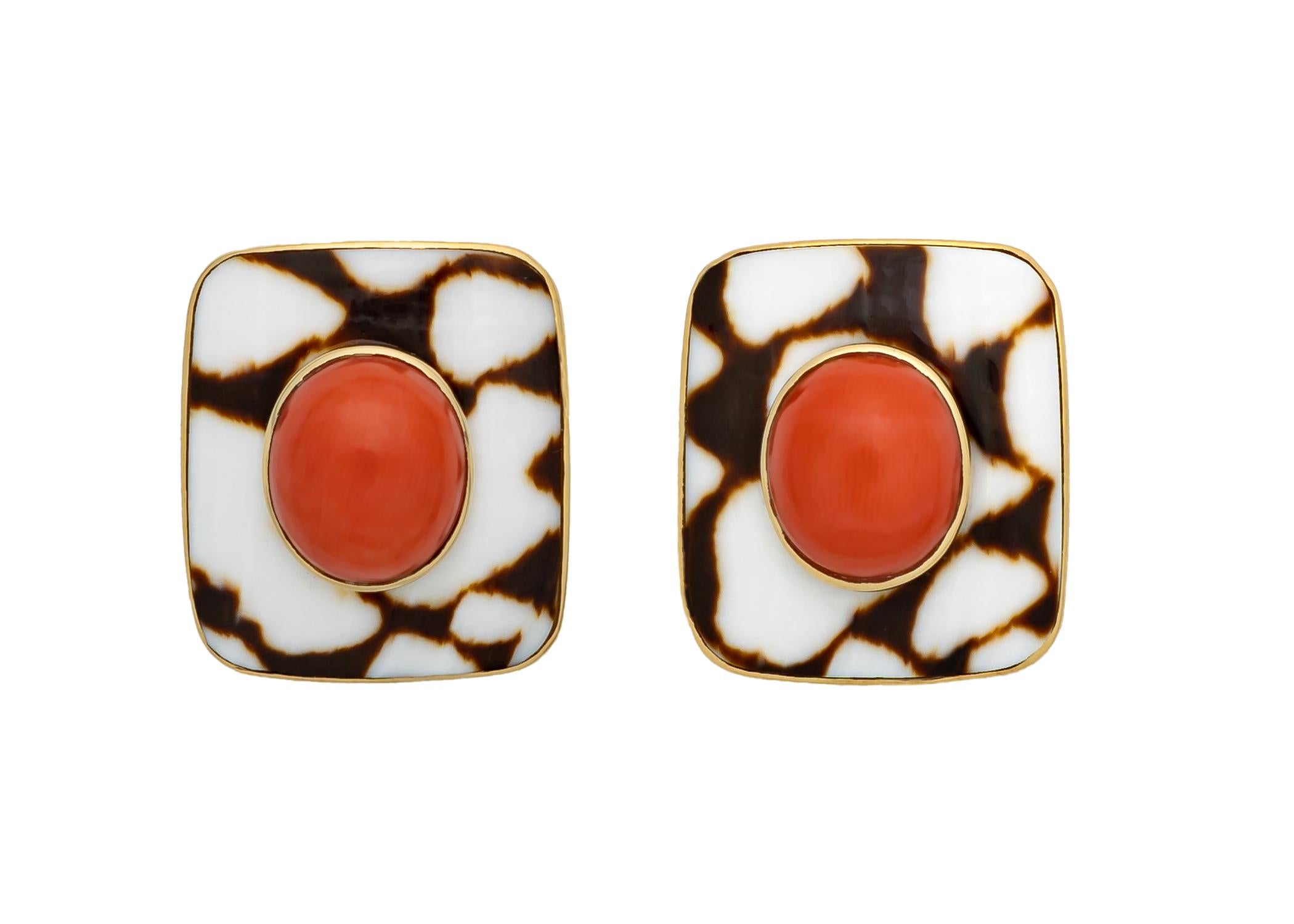coral shell earrings