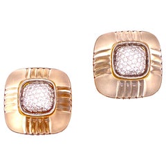 Trianon Diamond Frosted Rock Crystal Clip Earrings