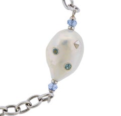 Trianon Lisbon Baroque Pearl Topaz Gold Long Necklace