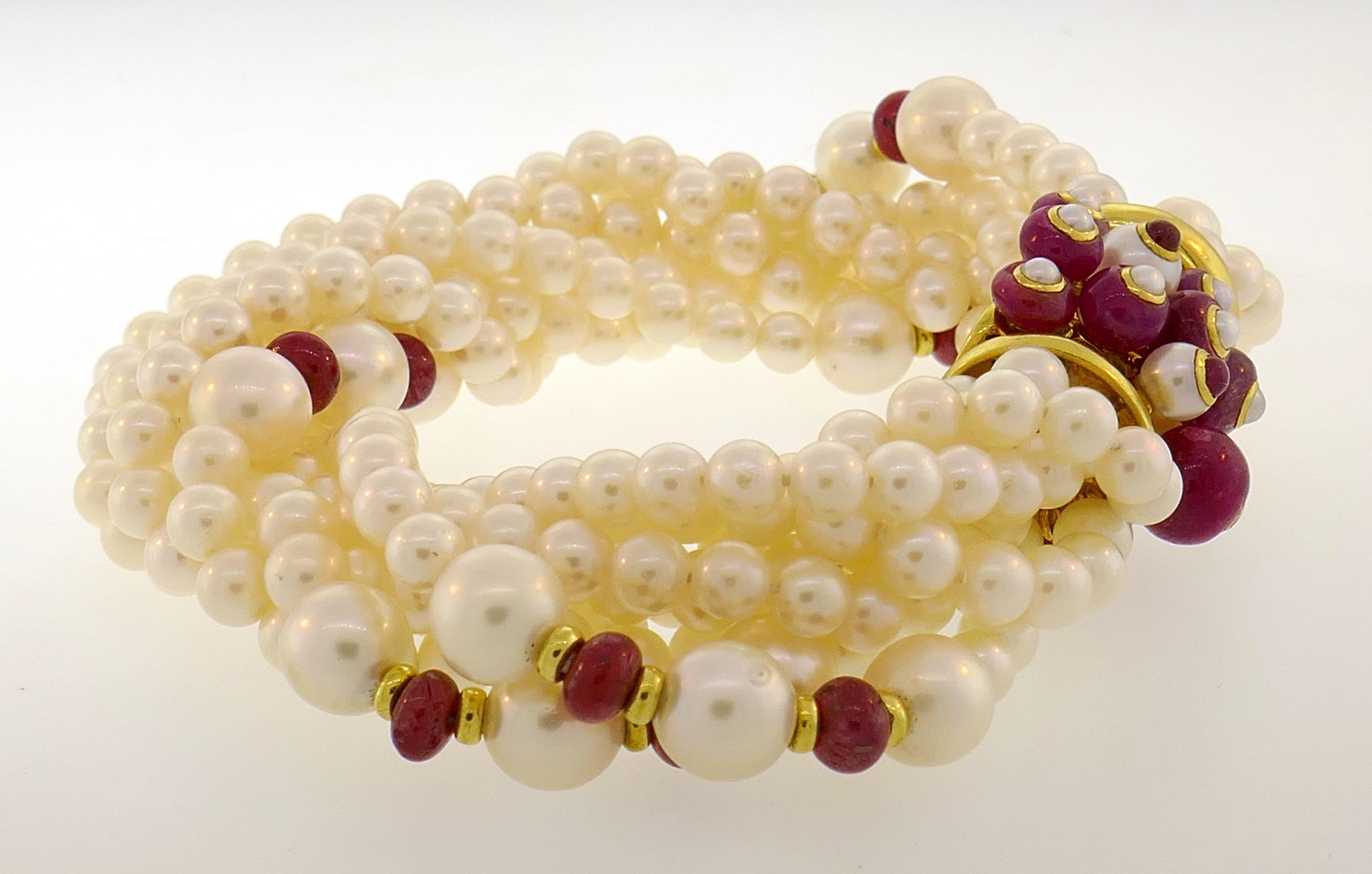 pearl and ruby bracelet