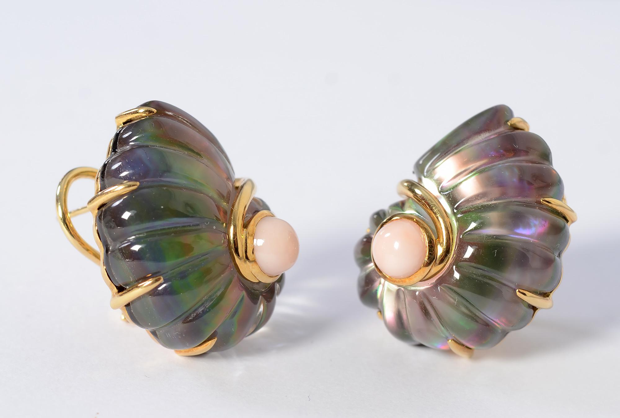 Modern Trianon Shell Earrings For Sale