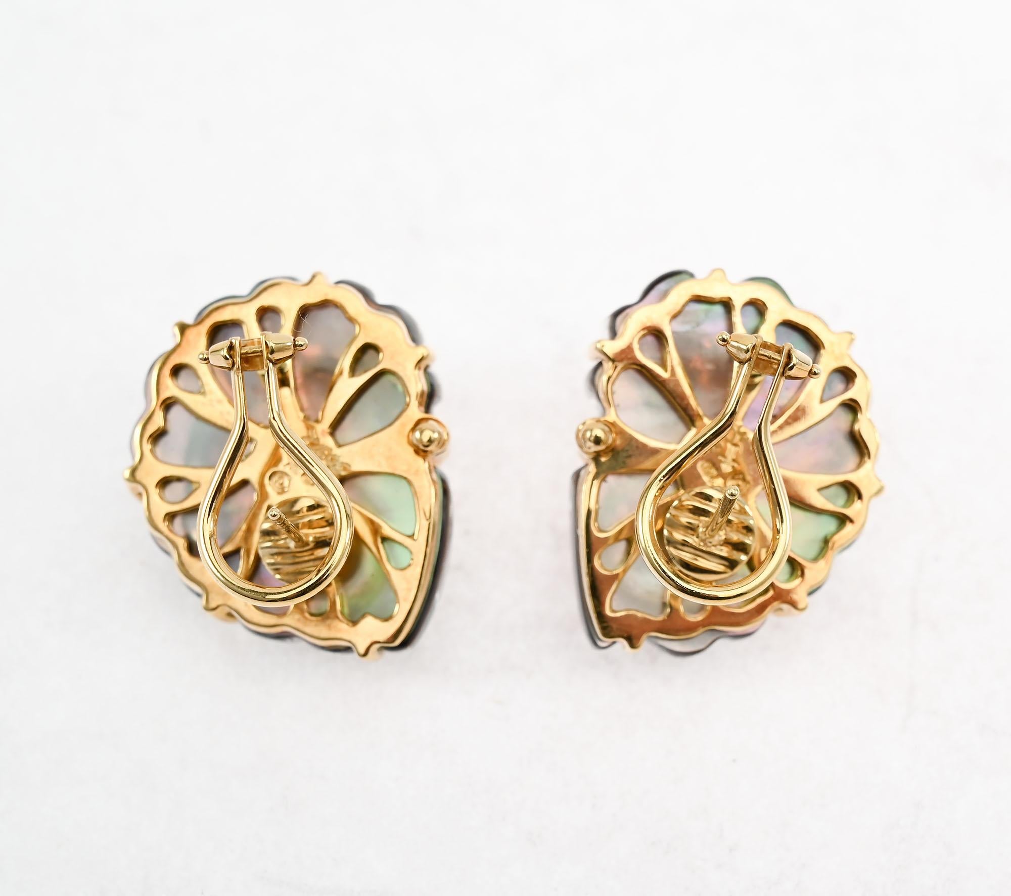 Modern Trianon Shell Earrings with Coral For Sale