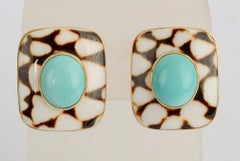 Trianon Shell Earrings with Turquoise