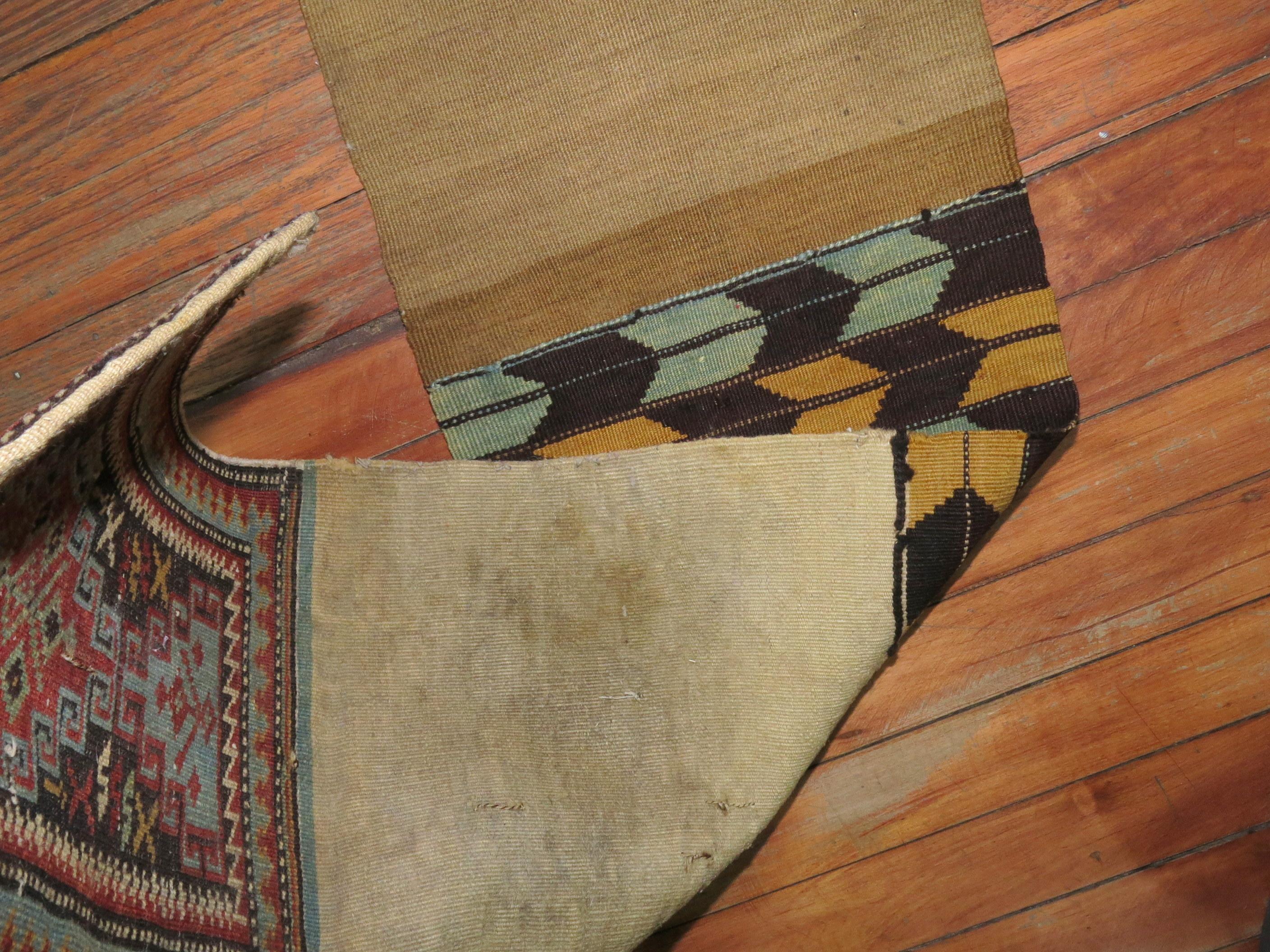 Stammeskunst-Textilteppich mit Bagface-Muster, 19. Jahrhundert (Handgewebt) im Angebot