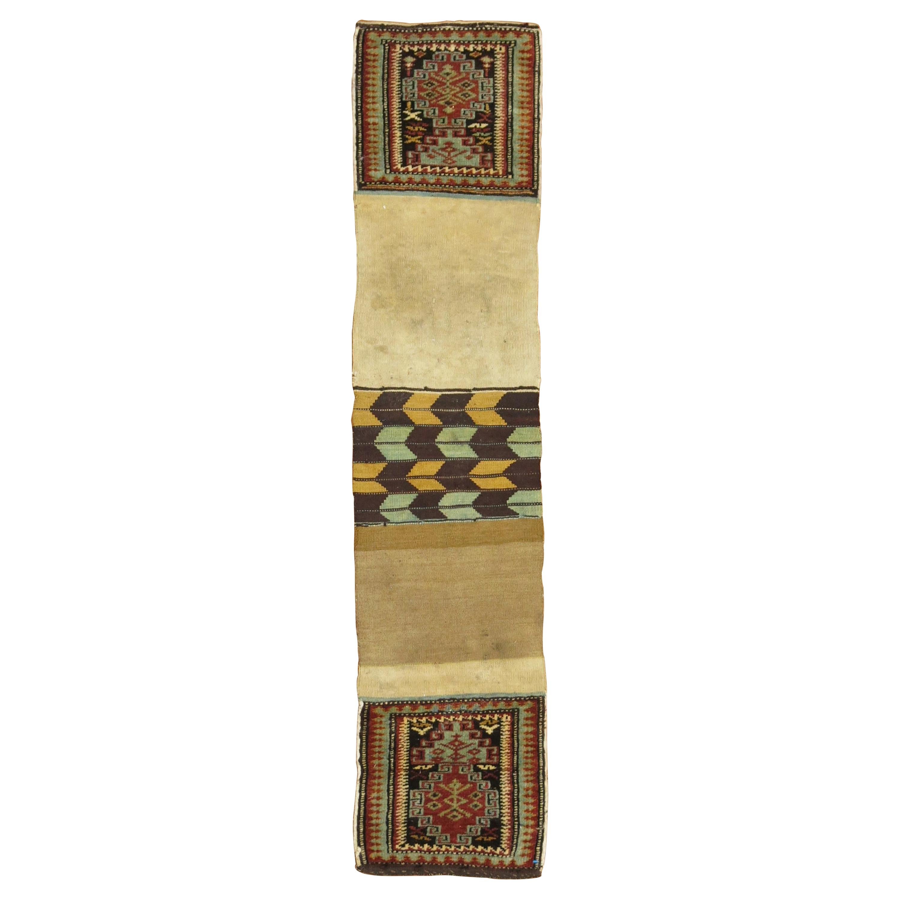 Tribal 19th Century kazak Bagface Trapping Textile Rug For Sale
