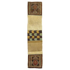 Colección Zabihi Alfombra textil tribal kazaka del siglo XIX con cara de bolsa