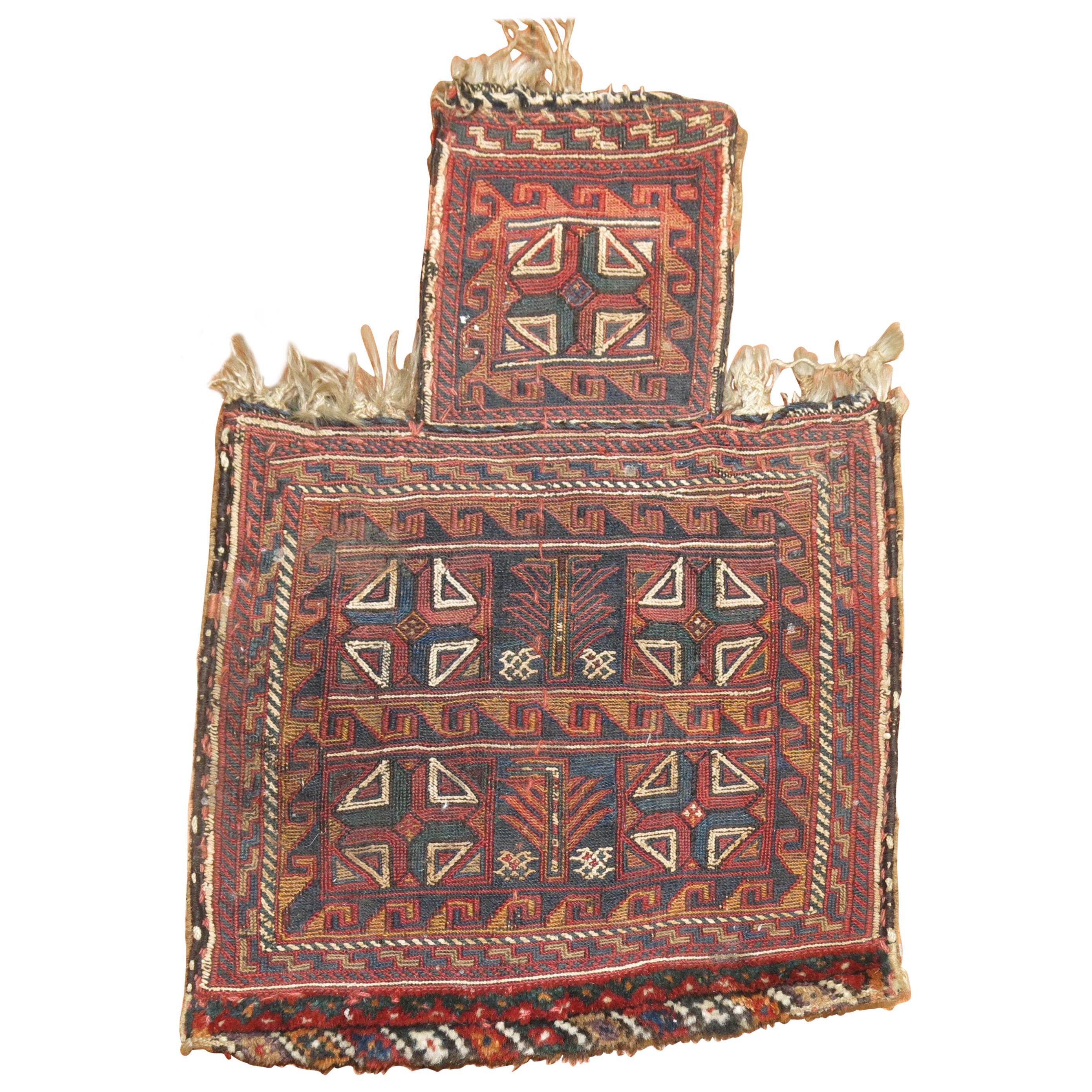 Tribal 20th Century Salt Bag Soumac Handwoven Textile