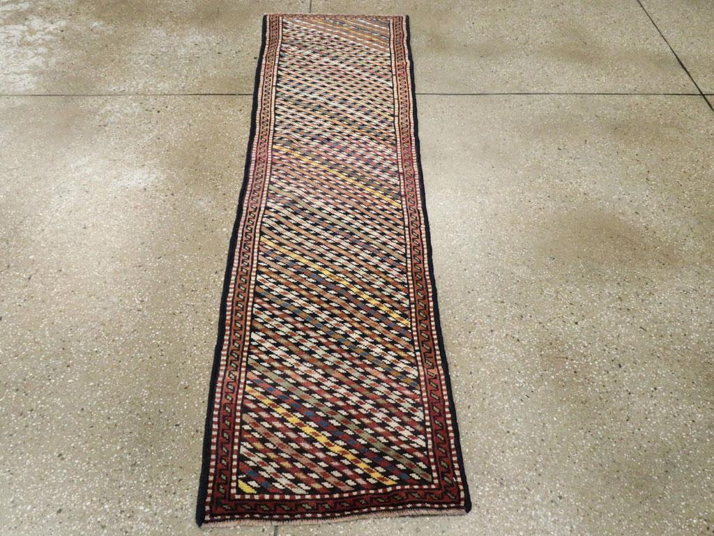 Tribal 21st Century Handmade Persian Kurd Small Runner In New Condition For Sale In New York, NY